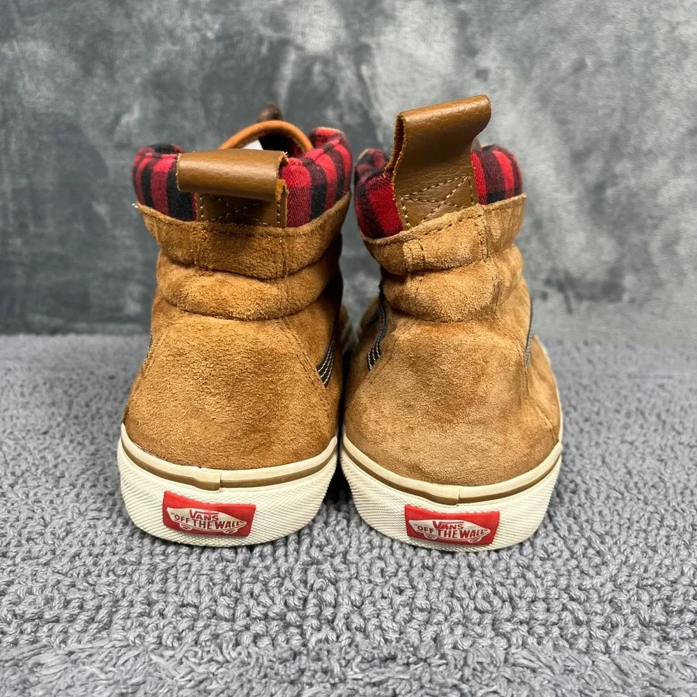 Vans Sk8-Hi MTE Honey Brown Suede Plaid Lining Mens 12 High Top Sneakers 721454